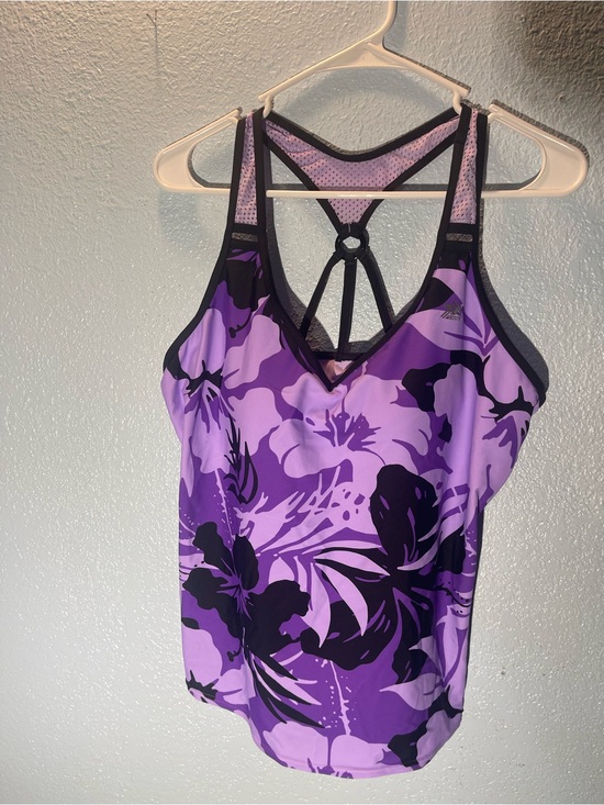 ZeroXposur Other - ZeroXposur Purple Floral Strappy Tank Top Swim Top